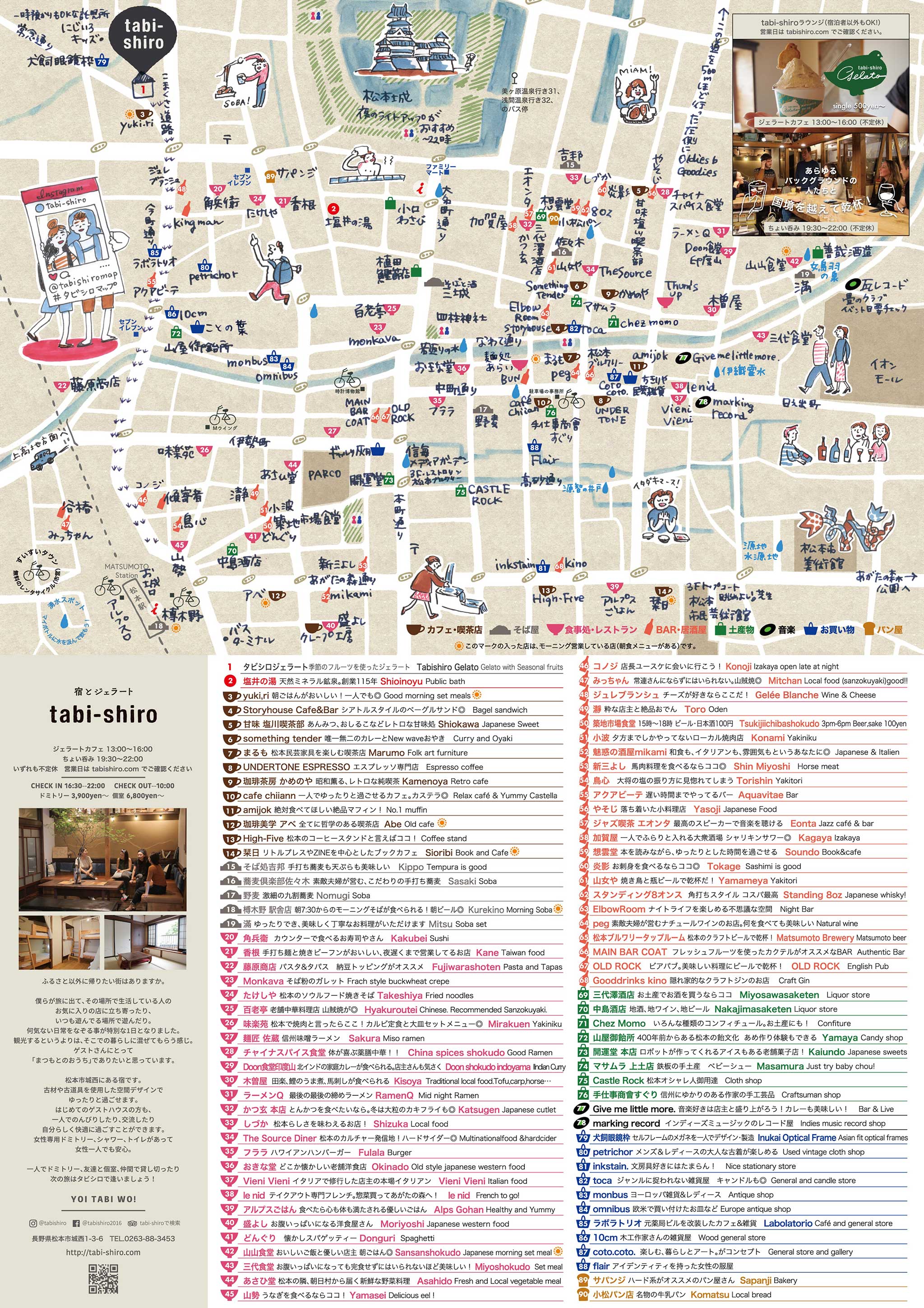松本散策マップ Tabi Shiro タビシロ 長野県松本市のゲストハウス ホステル